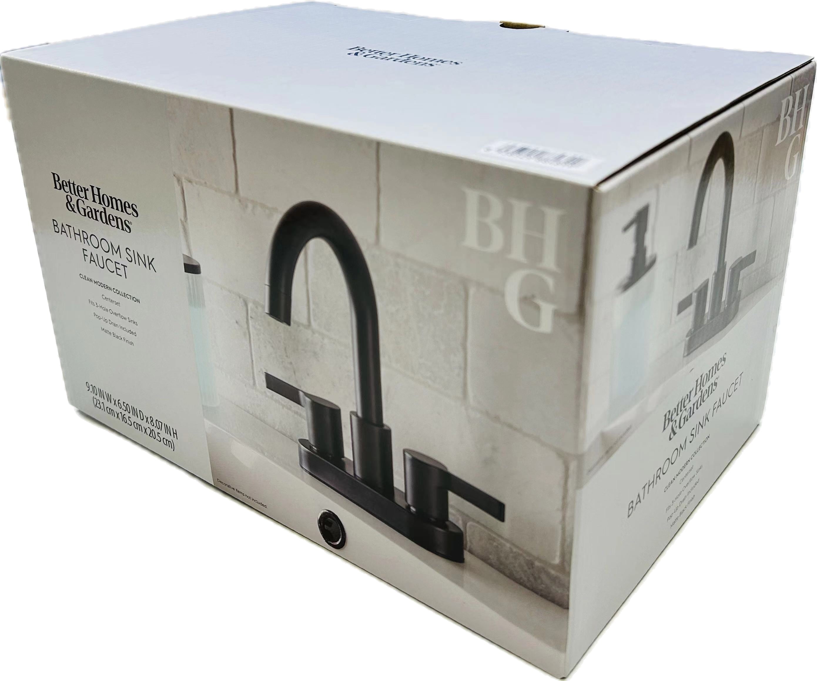 Clean Modern 4" Centerset Bathroom Faucet in Matte Black