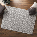  Tufted Diamond Indoor Area Rug, Grey, 5' x 7'