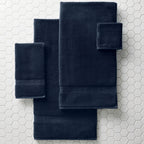  Signature Soft Solid 6 Piece Towel Set,Blue Admiral