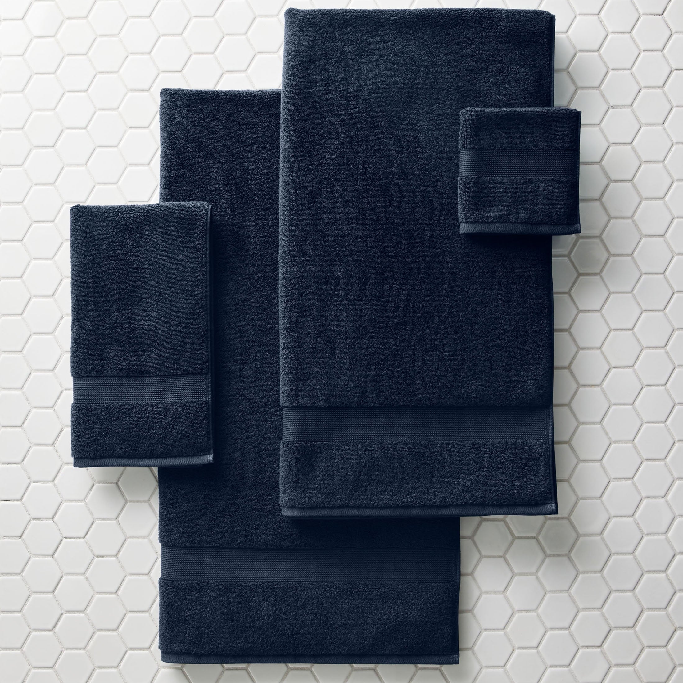  Signature Soft Solid 6 Piece Towel Set,Blue Admiral