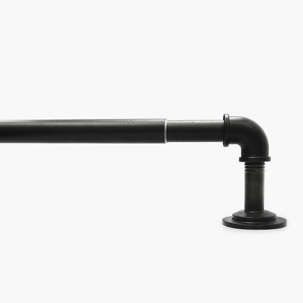  1" Industrial Pipe Single Curtain Rod 42-120" Wrought Iron