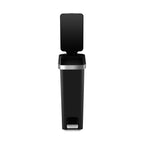  Slim Kitchen Trash Can, 10.5 Gallon Plastic Step Garbage Bin with Soft Close Lid, Black