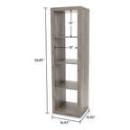  4 Cube Vertical Storage Organizer, Rustic Gray