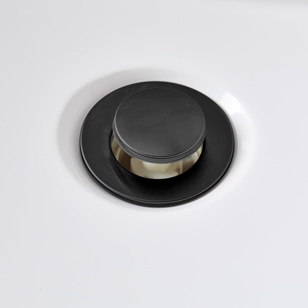  Elmont Single Handle Bathroom Sink Faucet, Matte Black, Includes Push Pop-Up Drain