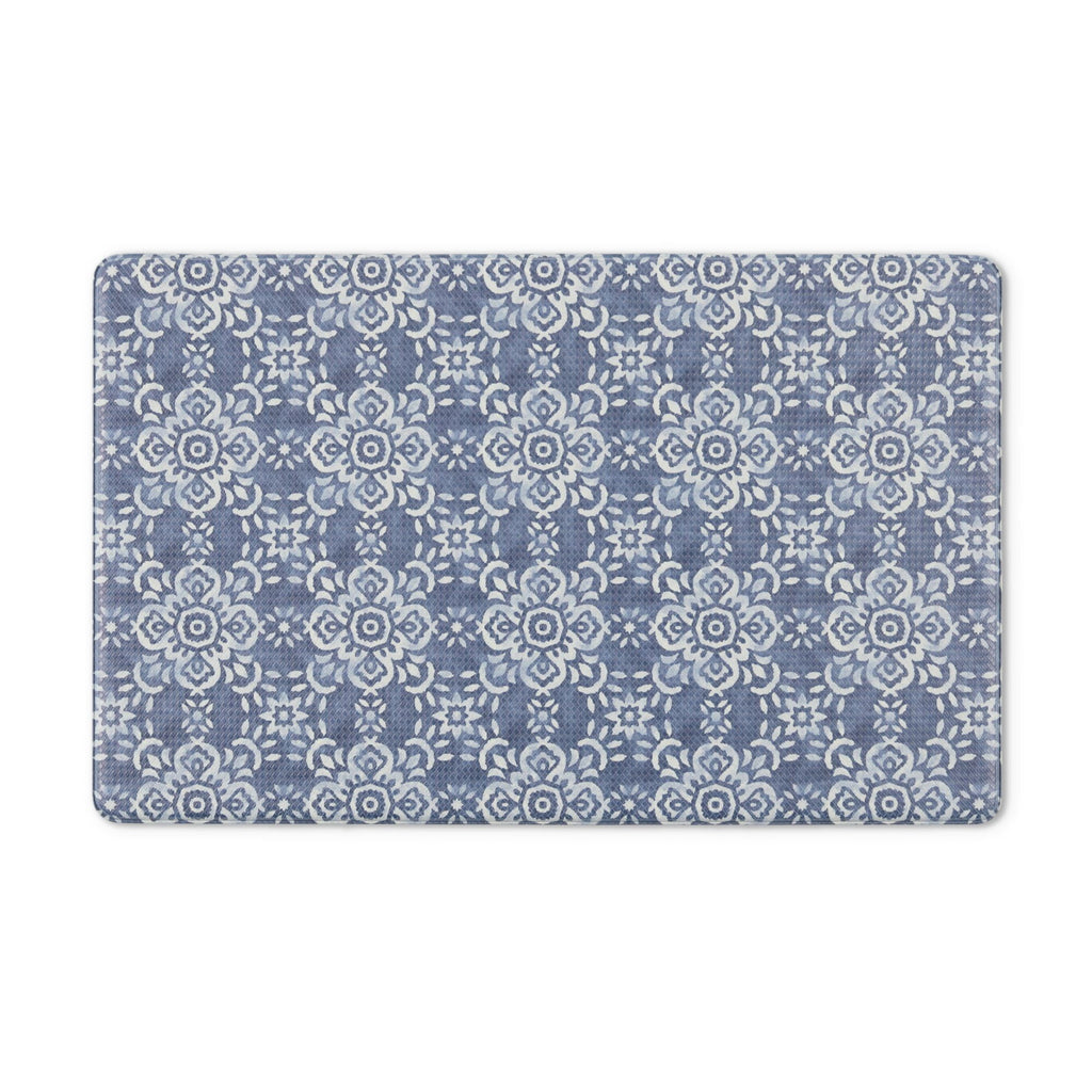 (2 pack)  Azmi Kitchen Mat, Blue, 20"W x 32"L, 1 Piece