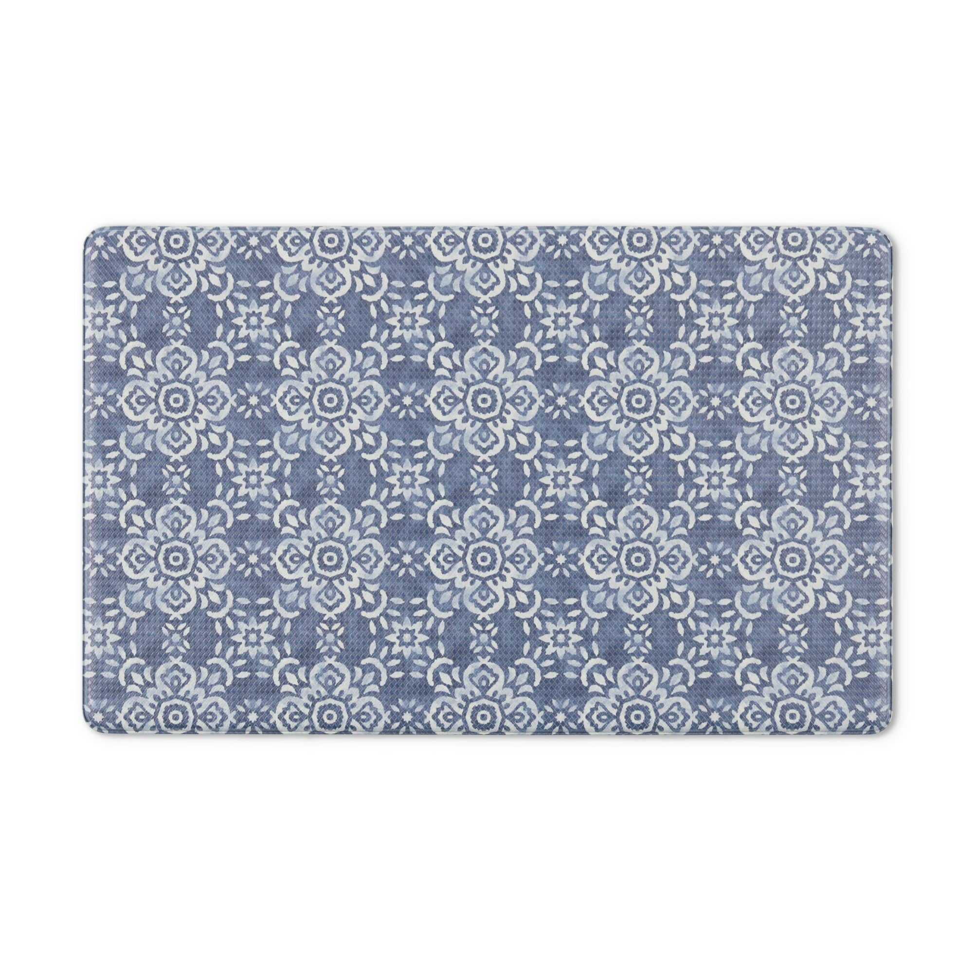 (2 pack)  Azmi Kitchen Mat, Blue, 20"W x 32"L, 1 Piece