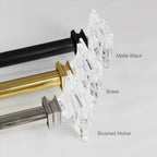  1� Clear Acrylic Square Single Curtain Rod, Brass, 42-120�