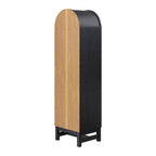  Juliet Narrow Arch Bookcase, Rich Black and Light Honey
