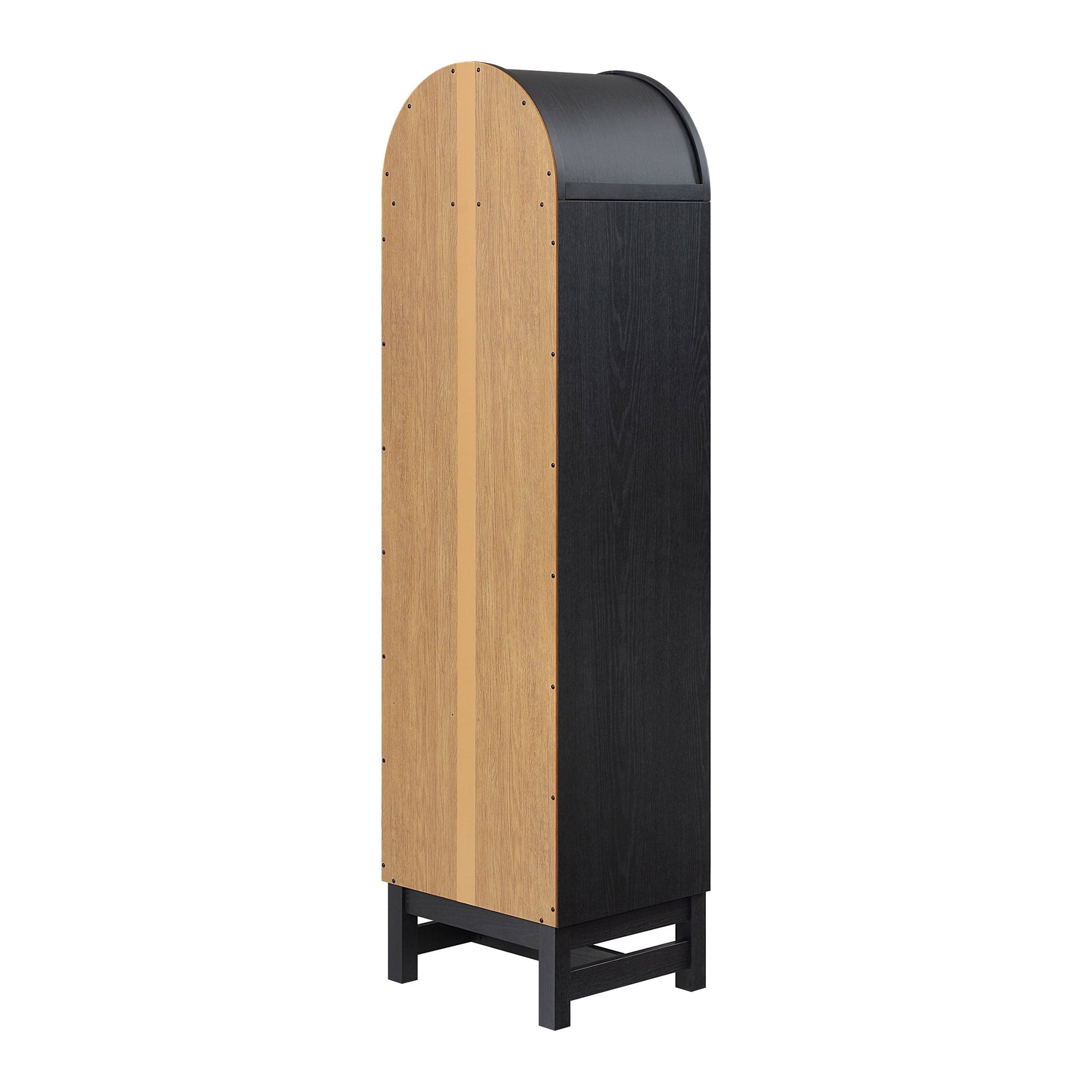  Juliet Narrow Arch Bookcase, Rich Black and Light Honey