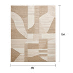  Neutral Modern Shapes Abstract Indoor Area Rug, 7'10"x10'