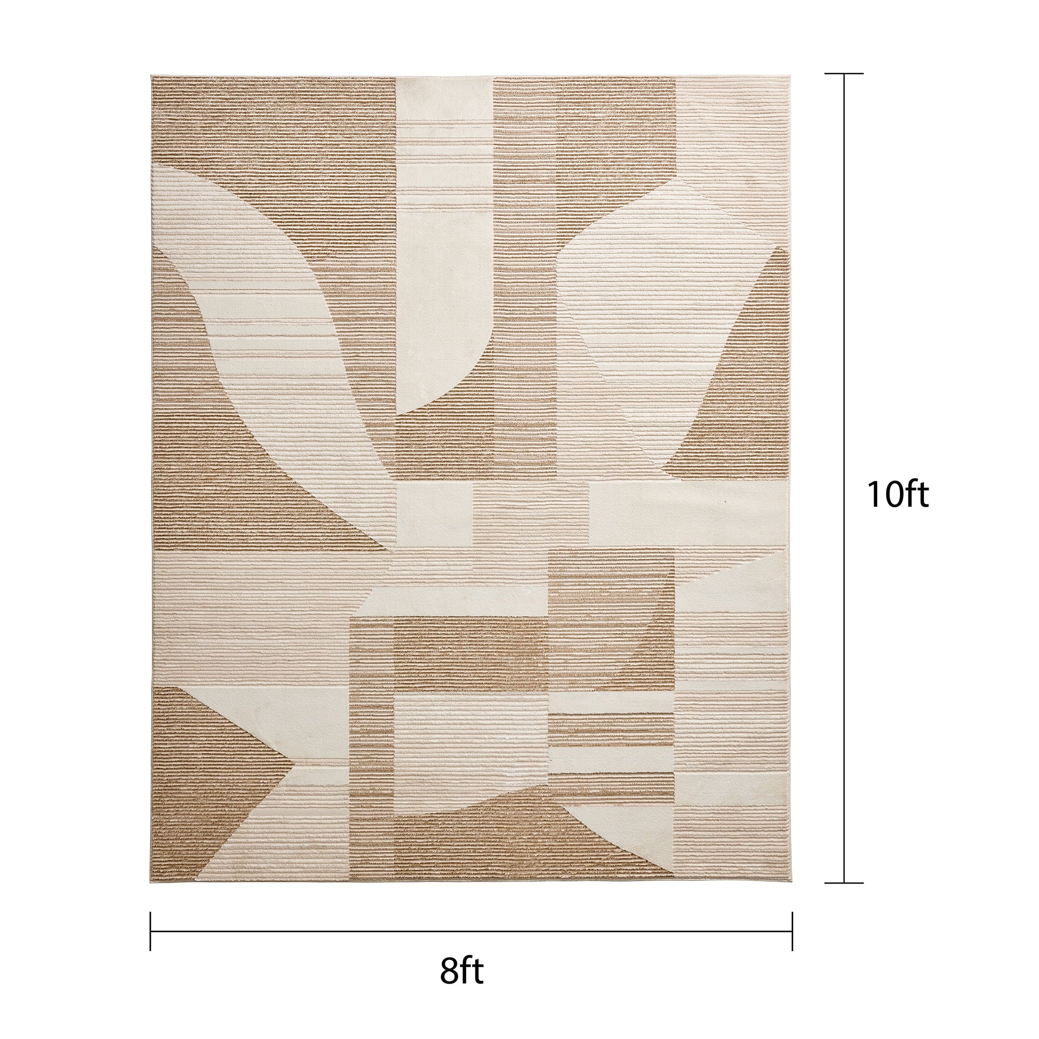  Neutral Modern Shapes Abstract Indoor Area Rug, 7'10"x10'