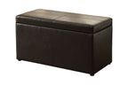  30" Hinged Storage Ottoman, Brown Faux Leather