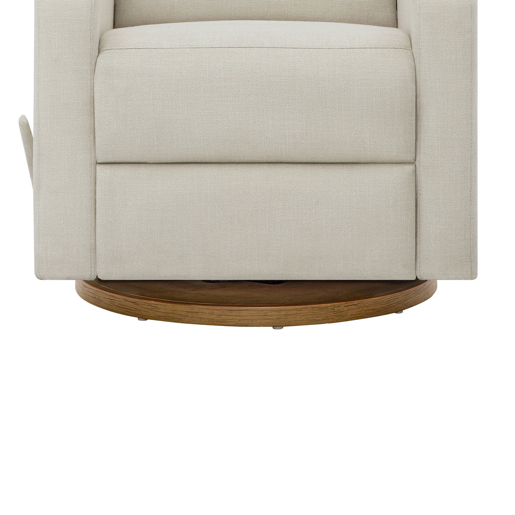  Modern Farmhouse Swivel Glider Recliner, Cream Linen