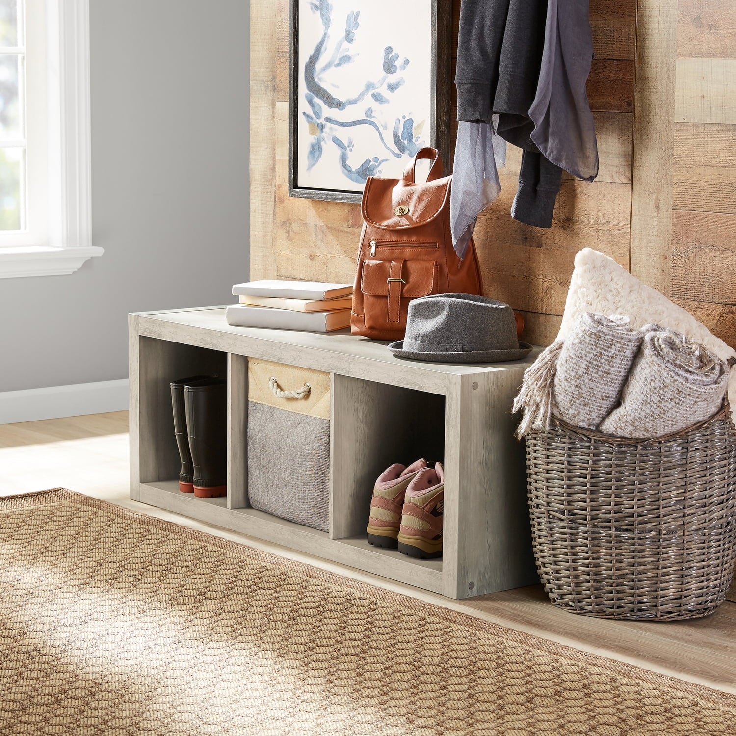  3 Cube Storage Organizer, Rustic Gray