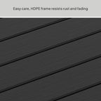  Ezra 6-Piece Outdoor HDPE Dining Set with Bench, Black