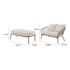  Willow Sage All-Weather Wicker Outdoor Loveseat and Ottoman Set, Beige