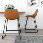  Farley Scoop Counter Height Stool, Camel Faux Leather