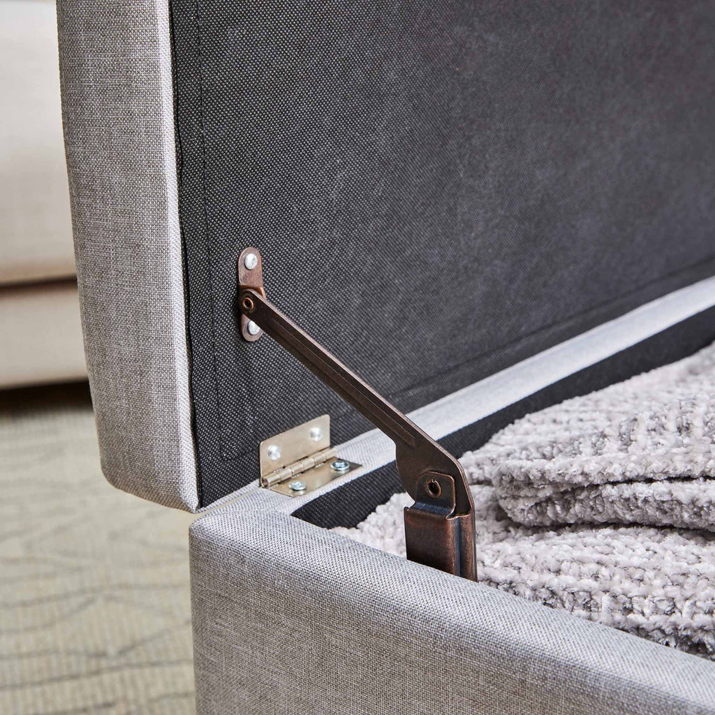  30" Hinged Storage Ottoman, Gray