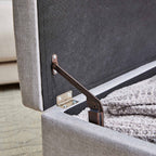  30" Hinged Storage Ottoman, Gray