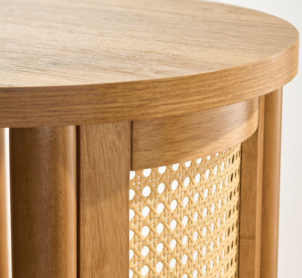  Springwood Caning Side Table, Light Honey Finish