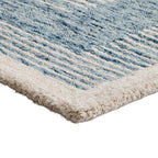 Blue Abstract Wool Blend Indoor Area Rug, 8' x 10'