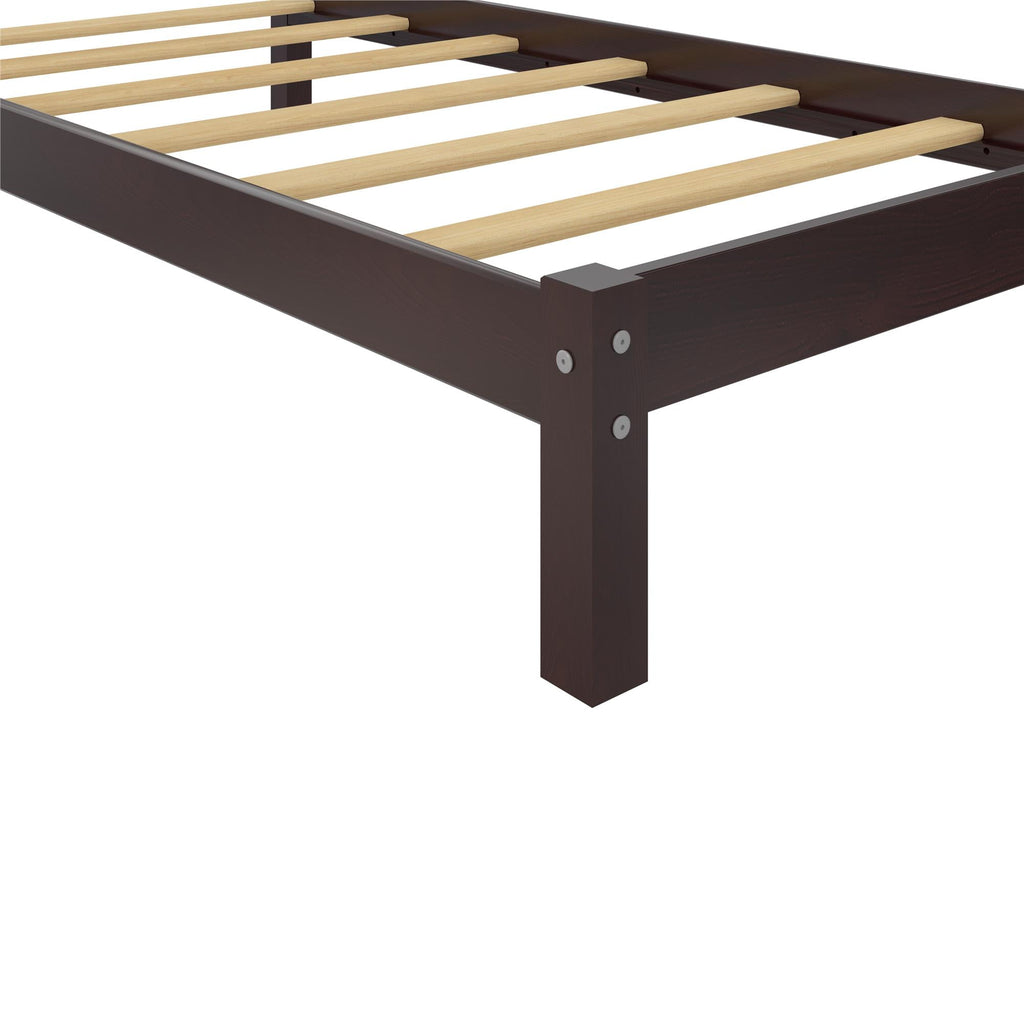  Leighton Kids Twin Size Bed, Wood Platform Bed Frame, Espresso