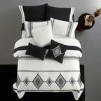  Black and White Summit 12 Piece Bed in a Bag Comforter Set, Queen