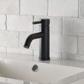  Elmont Single Handle Bathroom Sink Faucet, Matte Black, Includes Push Pop-Up Drain