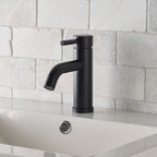  Elmont Single Handle Bathroom Sink Faucet, Matte Black, Includes Push Pop-Up Drain