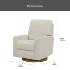  Modern Farmhouse Swivel Glider Recliner, Cream Linen