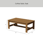  Ezra Outdoor Teak HDPE Coffee Table