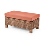  Brookbury 4-Piece Outdoor Wicker Patio Sectional Dining Set, Terracotta Cushions