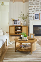  Springwood Cane TV Stand for TV's up to 65", Light Honey Finish