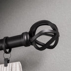  1" Matte Black Cage Adjustable Single Curtain Rod Set, 120" to 180"
