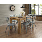  Collin Distressed Dining Chair, Set of 2, Silver Finish