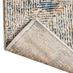  Square Abstract Area Rug, Blue, 5'x7'