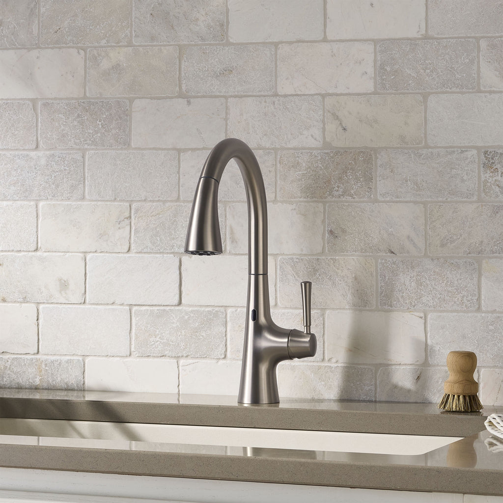  Touchless Pull Down Kitchen Faucet in Satin Nickel
