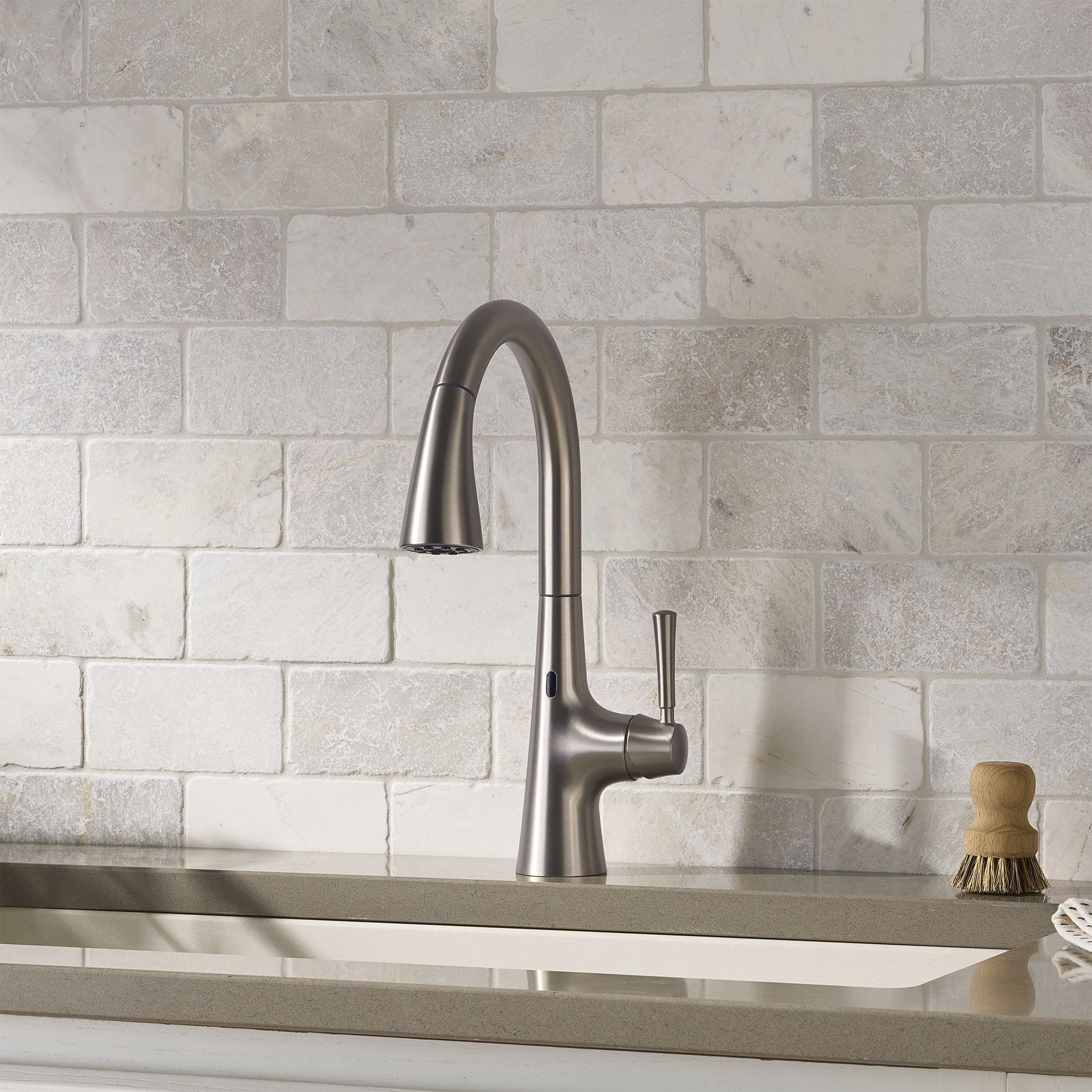  Touchless Pull Down Kitchen Faucet in Satin Nickel