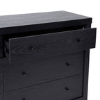  Ezra 64" Wide 6-Drawer Dresser, Rich Black Finish