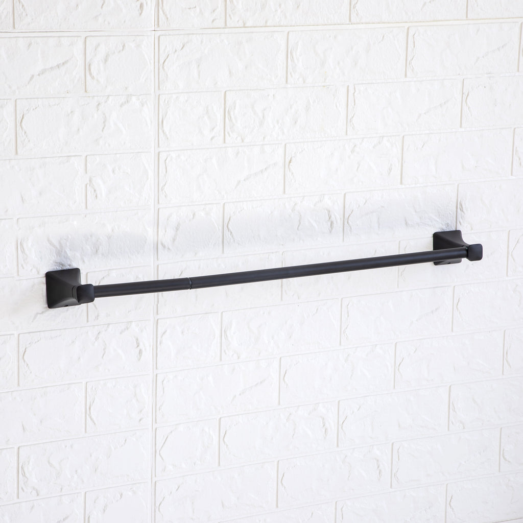  Steel Wall Mount 5PC Bath Hardware and Towel Holder Set Matte Black, Horizontal Orientation