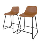  Farley Scoop Counter Height Stool, Camel Faux Leather