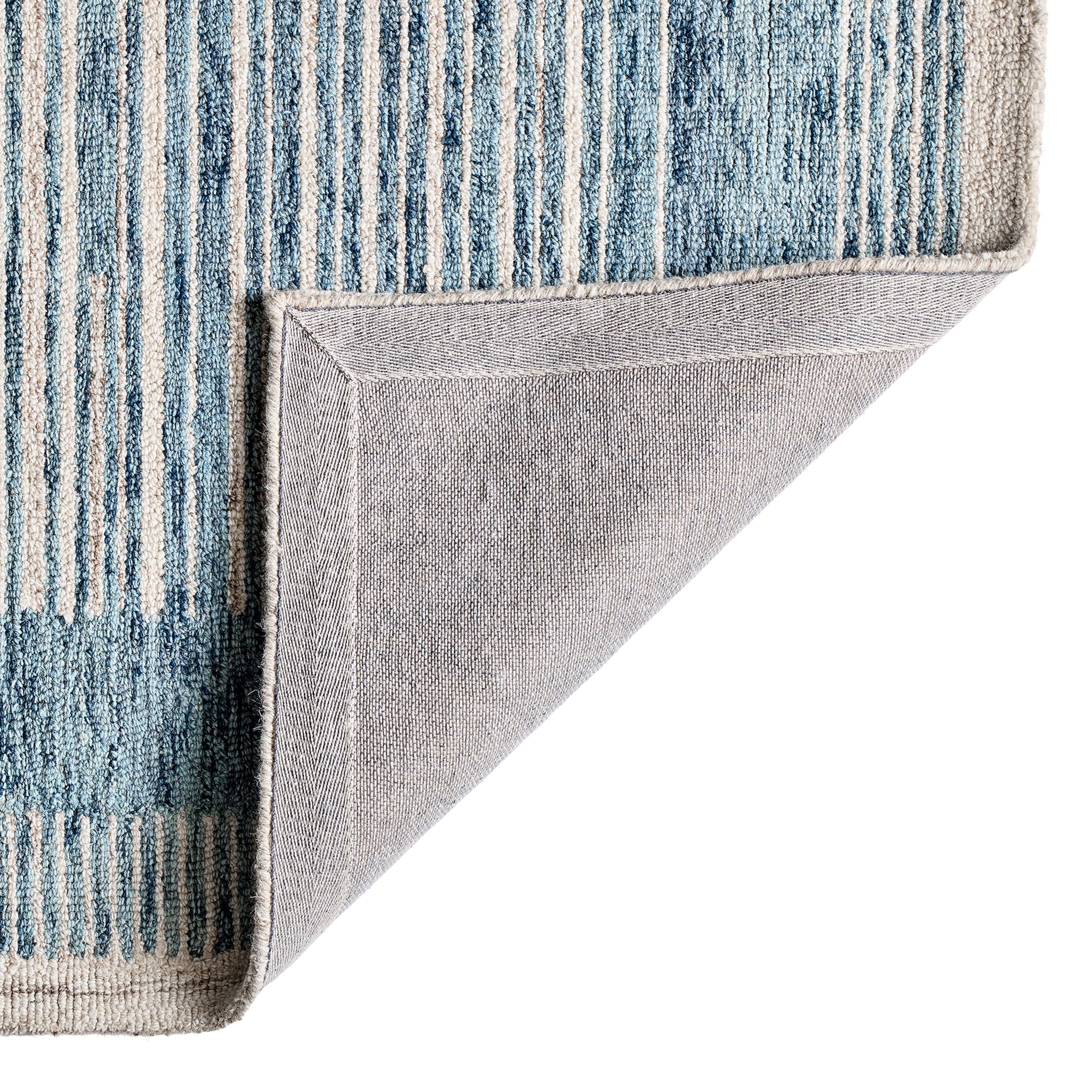 Blue Abstract Wool Blend Indoor Area Rug, 8' x 10'