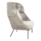  Tarren Beige Wicker Outdoor High-Back Accent Chair with Cushions
