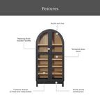  Juliet Arch Accent Cabinet, Black Finish