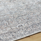  Persian Blooms Washable Non-Skid Indoor Area Rug, Brown, 5'3" x 7'