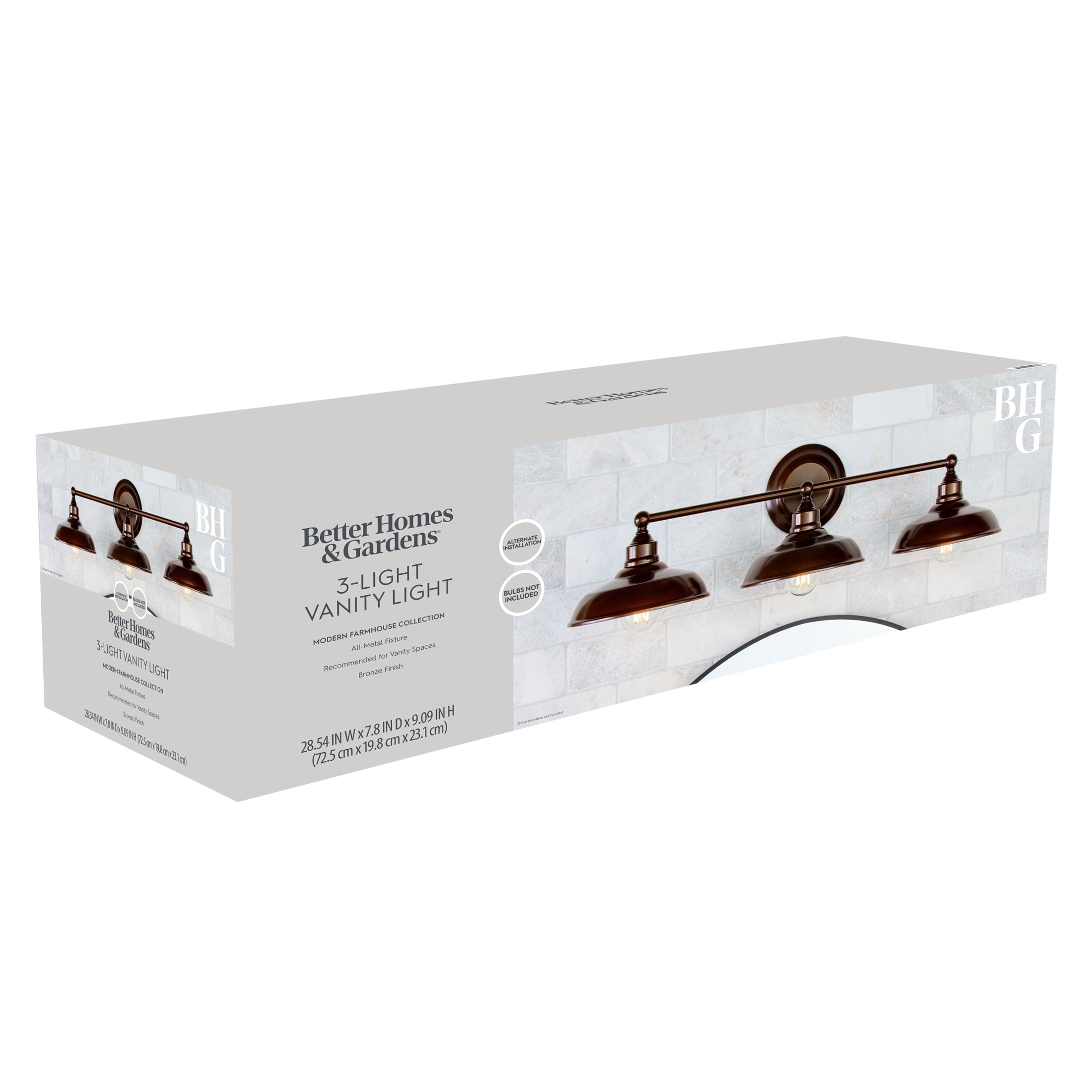  28.5" Farmhouse Triple Wall Scones 3-Light Vanity Light, Oil Rubbed Bronze