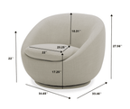  Mira Swivel Accent Chair, Cream Linen
