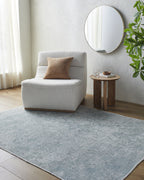  Boho Circles Washable Non-Skid Area Rug, Blue, 5' 3" x 7'