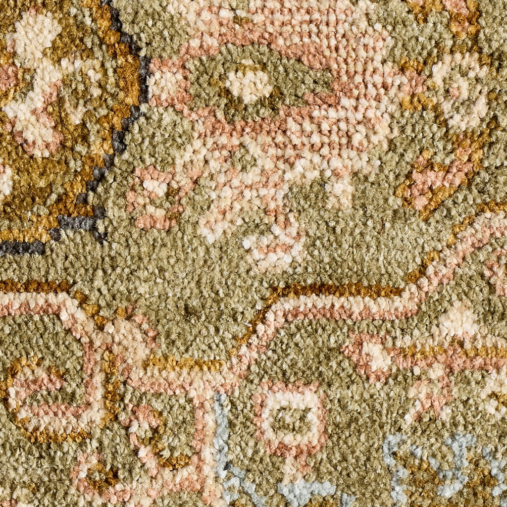  and Garden Modern Oushak Low Pile Stain and Fade Resistant Indoor Green Area Rug, 7'10" x 10'