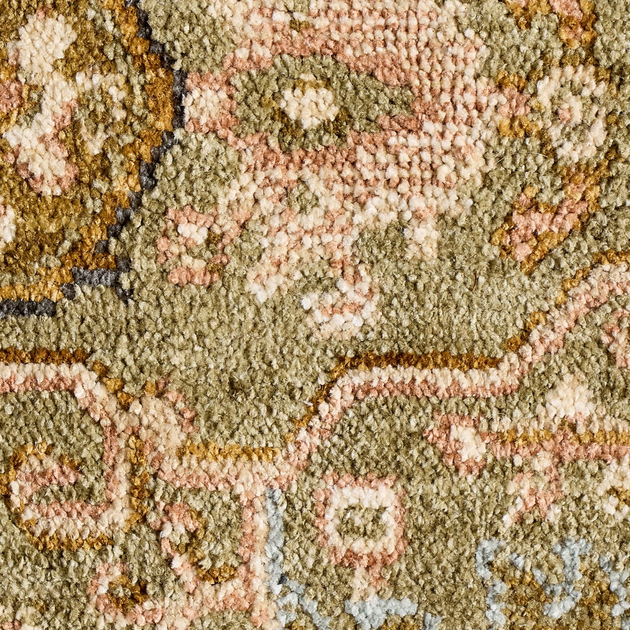  and Garden Modern Oushak Low Pile Stain and Fade Resistant Indoor Green Area Rug, 7'10" x 10'